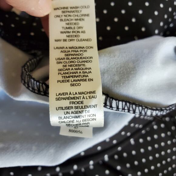 Chico's Black w/ White Polka Dots Ankle Length stretchy casual pants - Picture 5 of 9